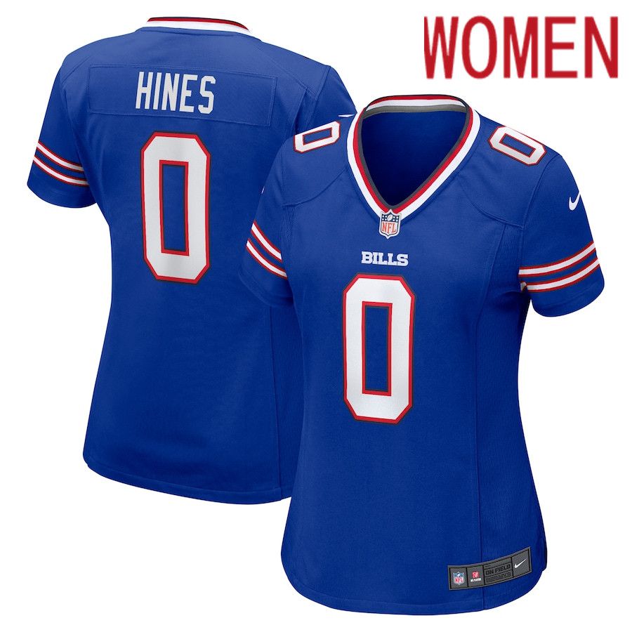 Women Buffalo Bills 0 Nyheim Hines Nike Royal Game Player NFL Jersey